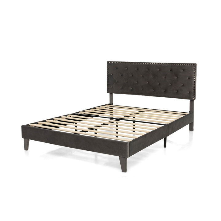 Elegant Upholstered Platform Bed with Tufted Headboard for Ultimate Comfort and Style