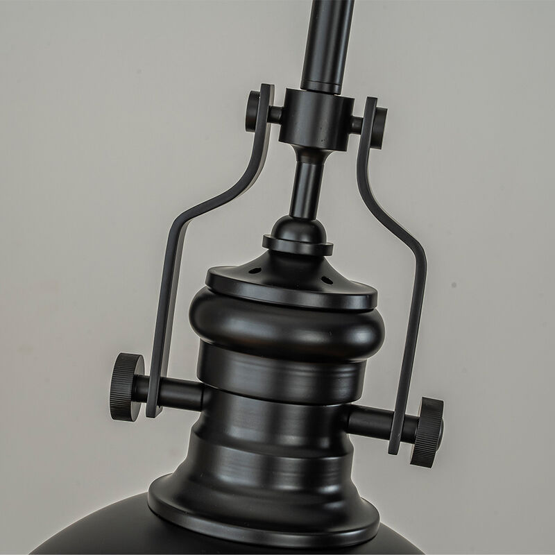 1-Light 13" Modern Industrial Matte Black Single Dome Pendant Light for Kitchen Island image number 4