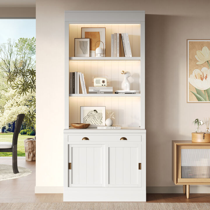 Pulvop LED-Lit Bookcase