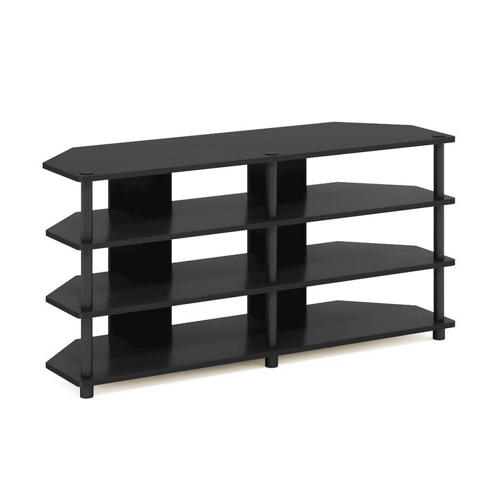 Econ Easy Assembly 4-Tier Corner TV Stand for TV up to 55-Inch, Blackwood/Black