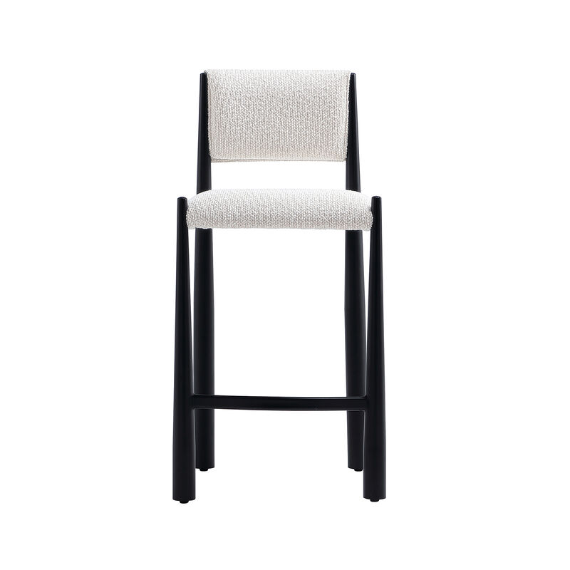 Lennor Metal Boucle Counter Stool in Cream