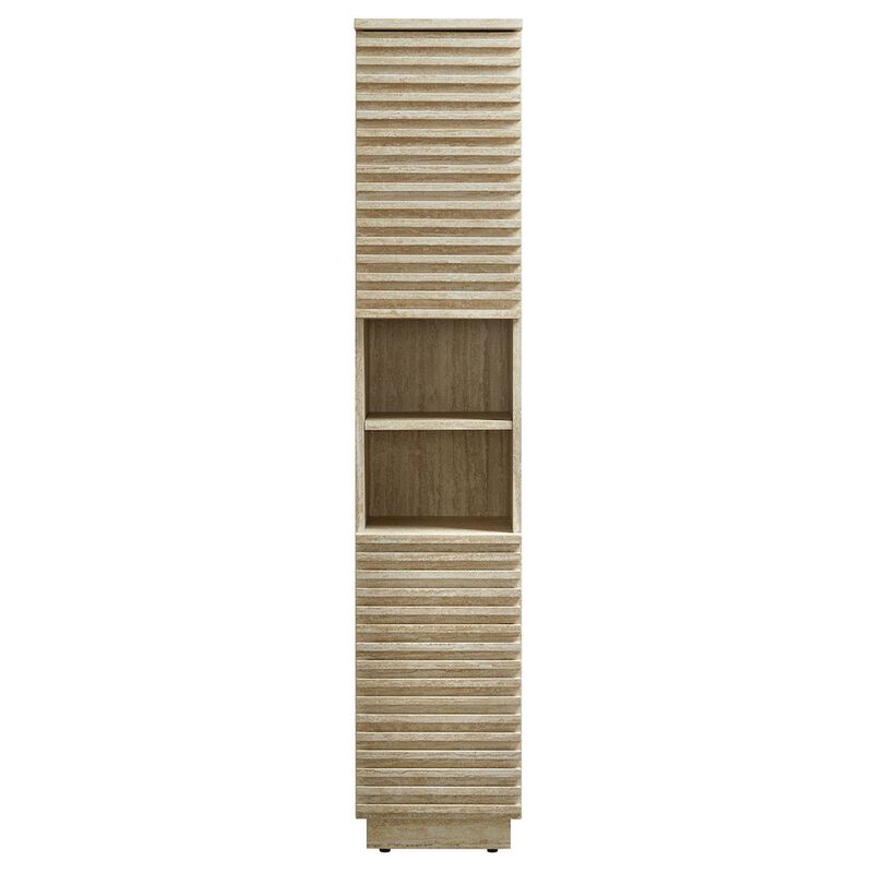 Modway Render Tall Narrow Faux Travertine Linen Storage Cabinet