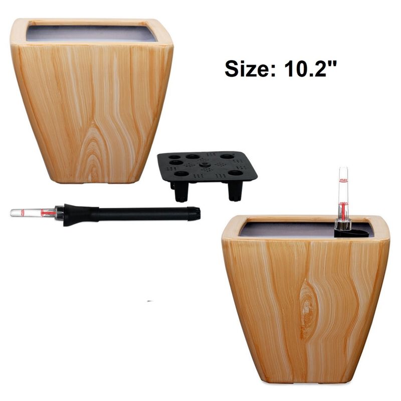 2-Pack Smart Self-watering Planter Square Cone Pot for Indoor and Outdoor image number 3
