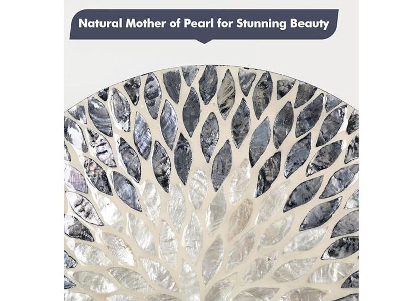 3PCS Mother of Pearl Wall Mirrors &ndash; Handmade Black & White Geometric Art