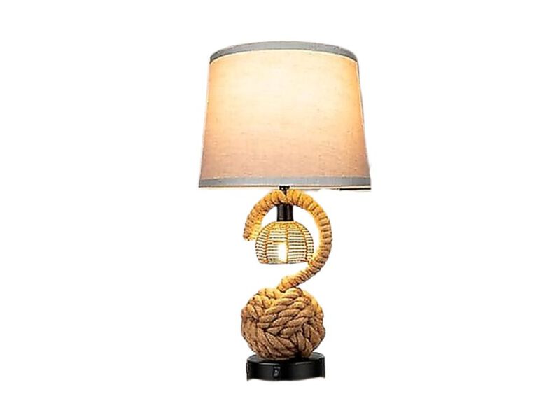 22 Rope Lamps Night Stands Dual Lights Bedside Set 2 Boho Table Living Room image number 0