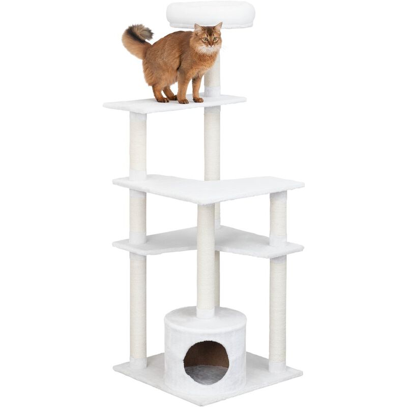 TRIXIE Seli Plush 4-Level Cat Tree with Sisal Scratching Posts, Condo & Cat Toy image number 2
