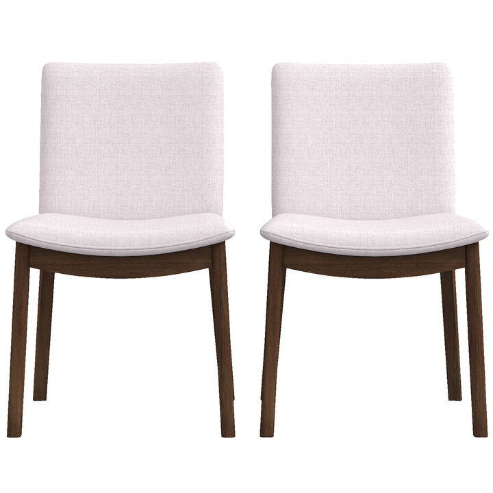 Merax Modern Laura Mid-Century Modern Solid Wood Dining Chair Set with Upholstered Fabric