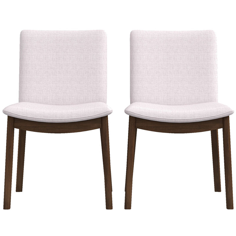 Merax Modern Laura Mid-Century Modern Solid Wood Dining Chair Set with Upholstered Fabric