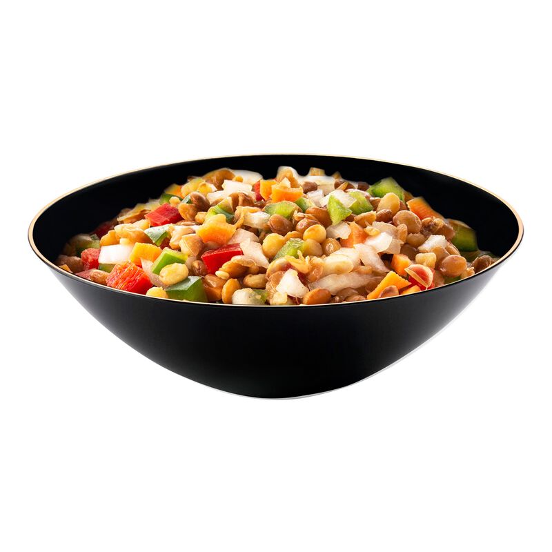 16 oz. Black with Gold Rim Organic Round Plastic Soup Bowls (60 Bowls) image number 2