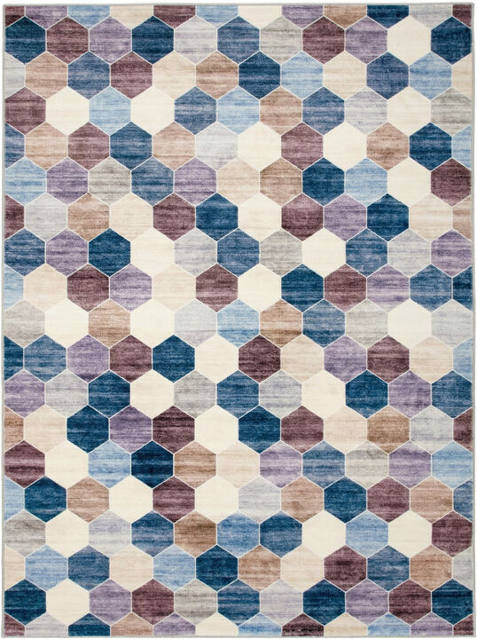 HomeRoots Geometric Distressed Area Rug