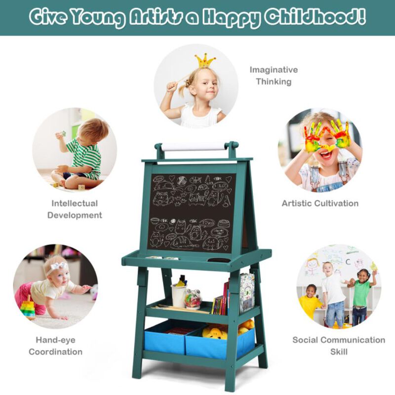 Hivvago 3 in 1 Double-Sided Storage Art Easel