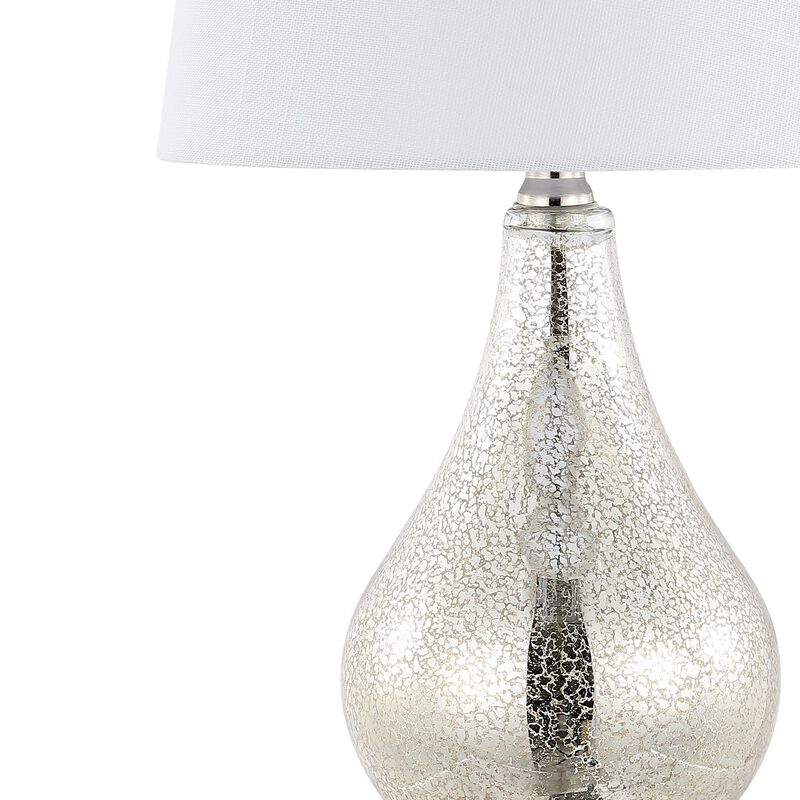 Dino Farmhouse Industrial Iron/Glass LED Table Lamp with USB Charging Port