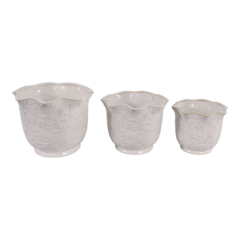 S/3 Floral Ruffle Planters image number 4