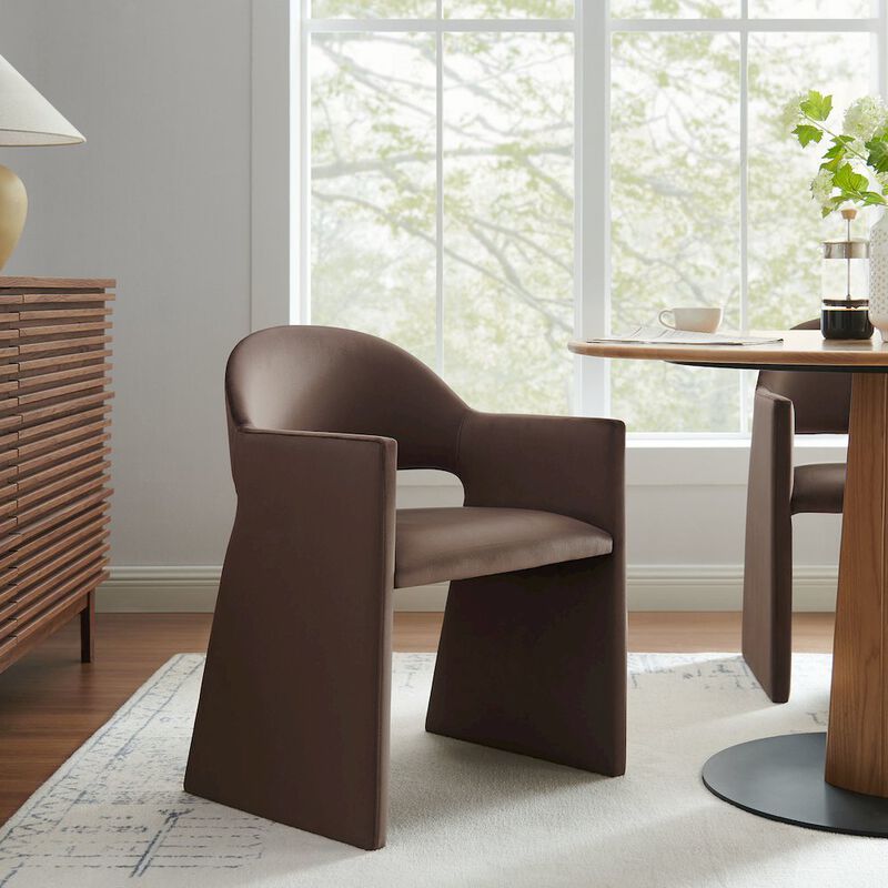 Talia Performance Velvet Dining Armchair image number 7