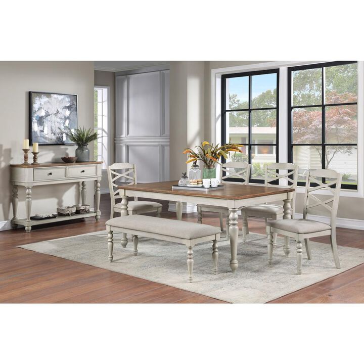 New Classic Furniture Jennifer Dining Table + 4 Chairs + 1 Bench