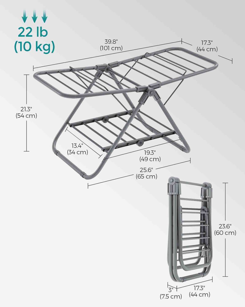 Small Foldable 2-Level Clothes Drying Rack