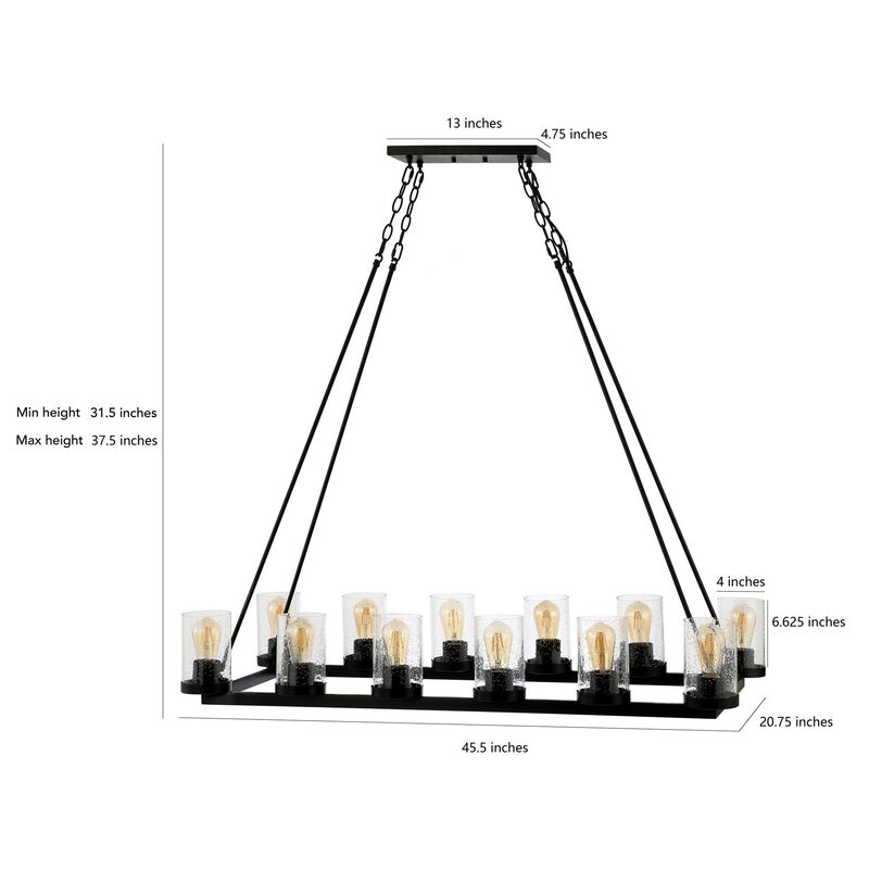 Pablo 8-Light Iron/Seeded Glass Bohemian Cottae LED Chandelier