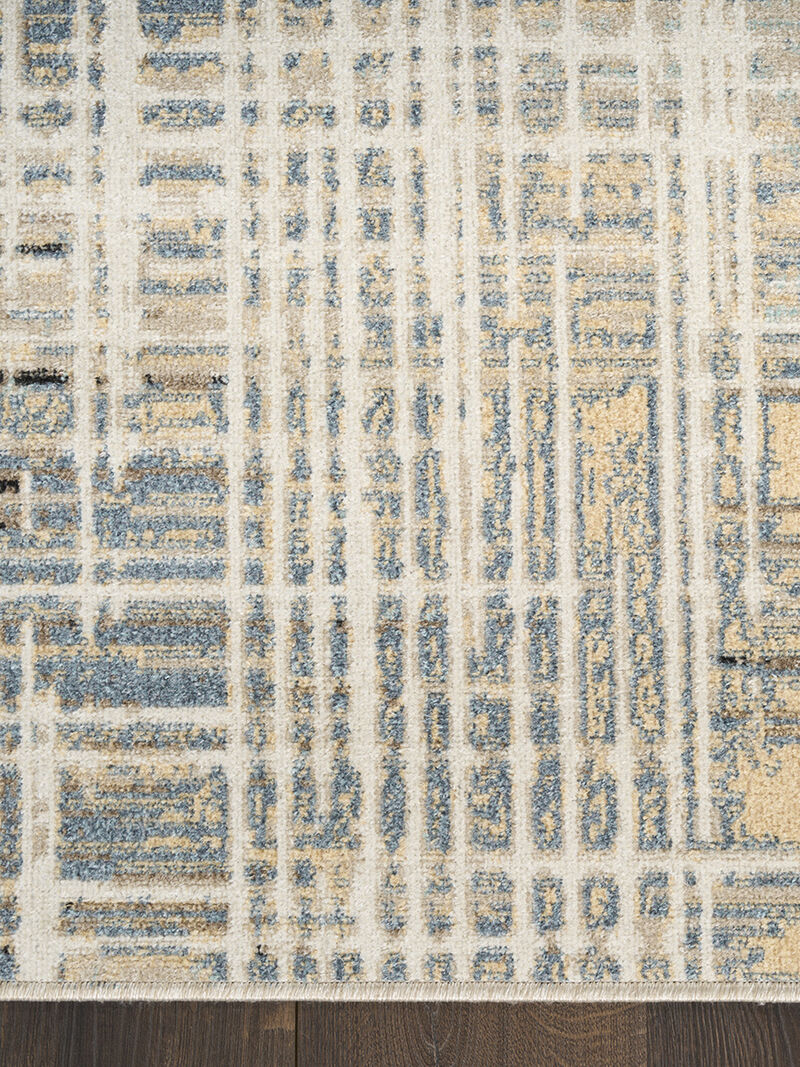 Washable Decor WSD07 Ivory/Blue 5'3" x 7' Rug