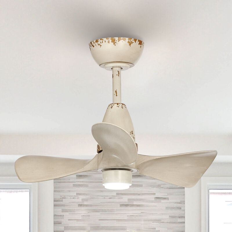 28" Modern White Propoller LED Ceiling Fan with Remote Control
