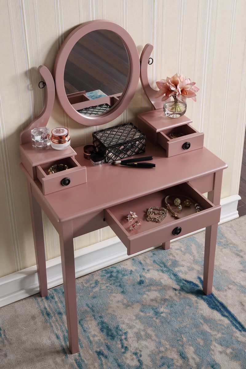 Kippef Makeup Vanity Table and Stool Set image number 3