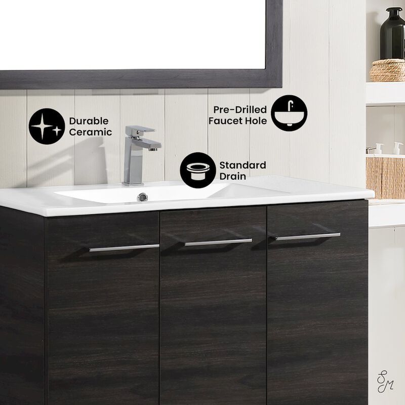 Annecy 48" Freestanding Bathroom Vanity in Black Walnut with Sink Top image number 2
