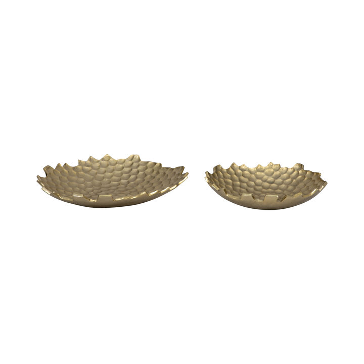 Metal Honeycomb Bowls, Gold