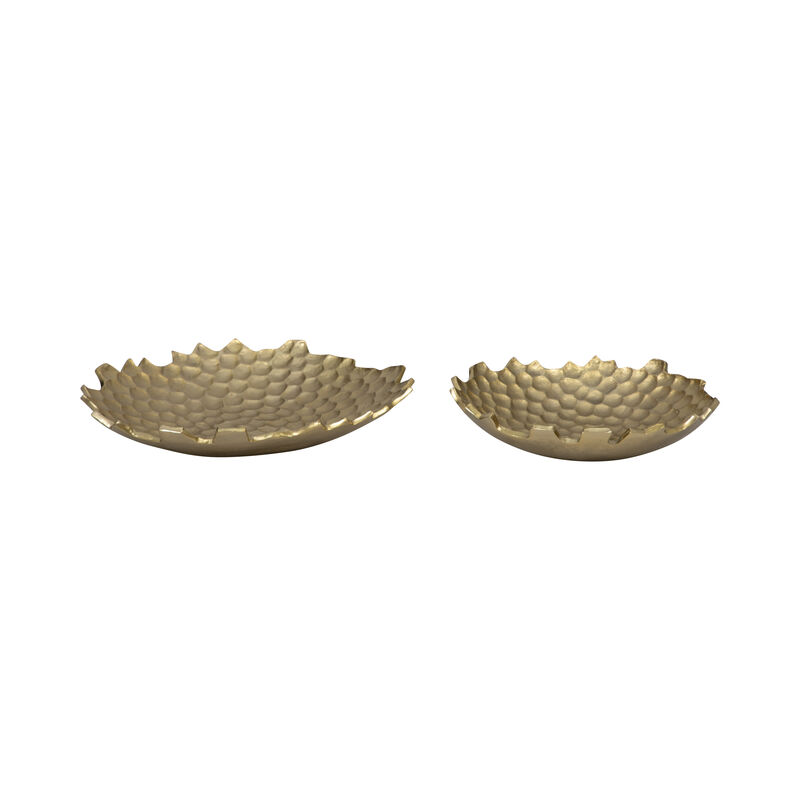 Metal Honeycomb Bowls, Gold image number 0