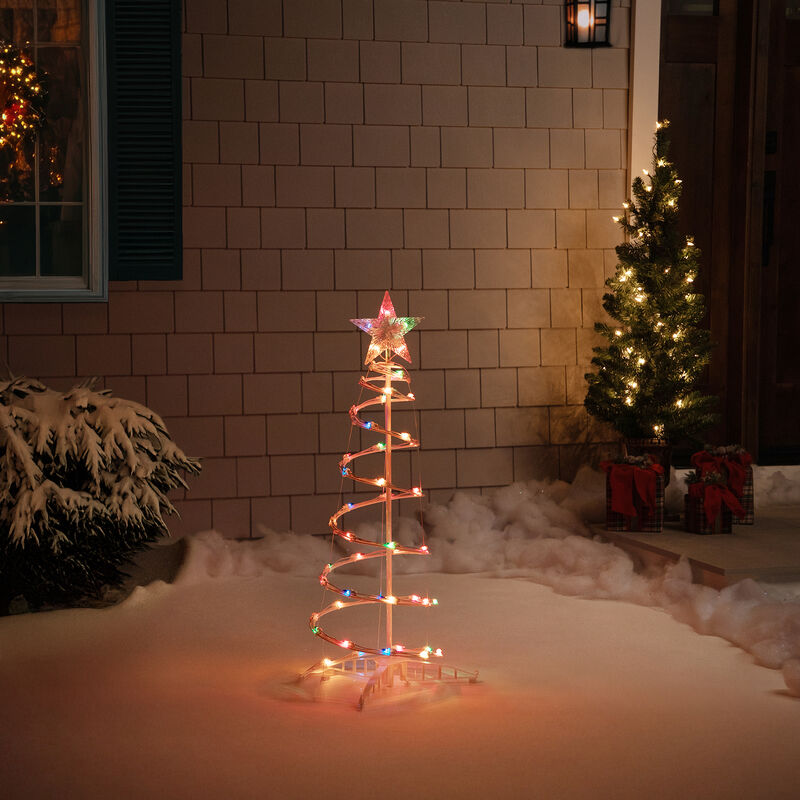 3ft Lighted Spiral Cone Tree Outdoor Christmas Decoration  Multi Lights image number 2