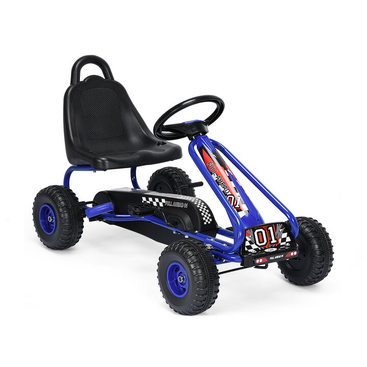Adjustable Seat Pedal Powered Ride On Car with 4 Wheel Design