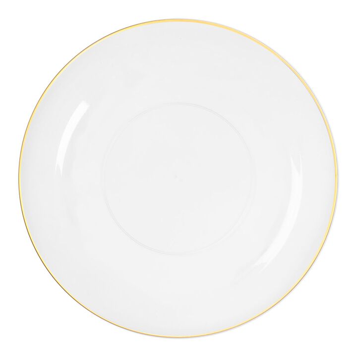 7.5" Clear with Gold Rim Organic Round Plastic Salad Plates (120 Plates)