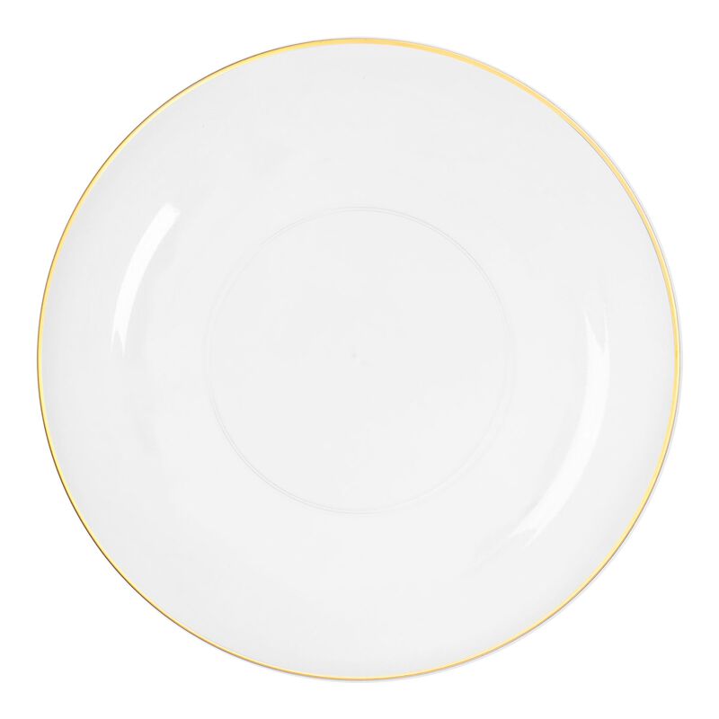 7.5" Clear with Gold Rim Organic Round Plastic Salad Plates (120 Plates) image number 0