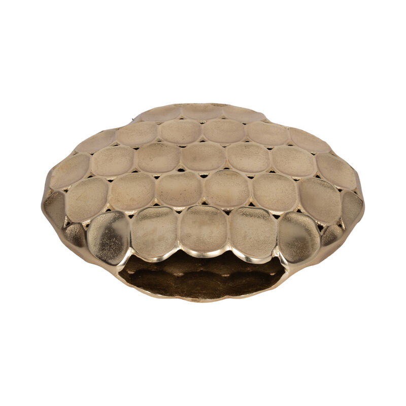 Metal 17" Oval Vase, Champagne image number 5