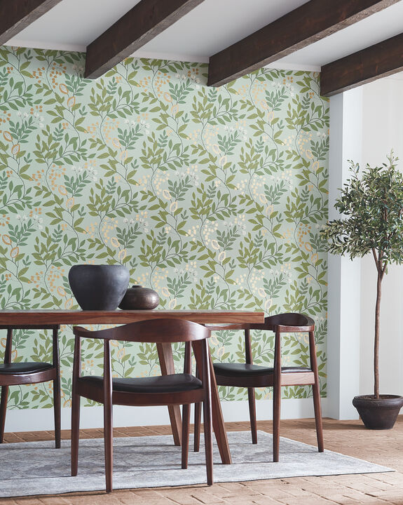 Eden Retreat Green & Gold Wallpaper (Set of 2)