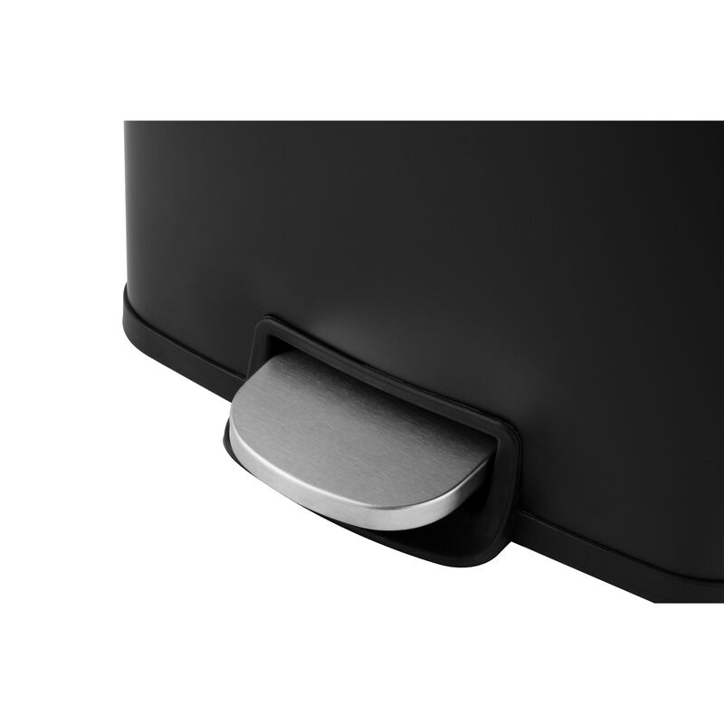 8 Gallon Stylish Rectangular Shape Matt Black Trash Can