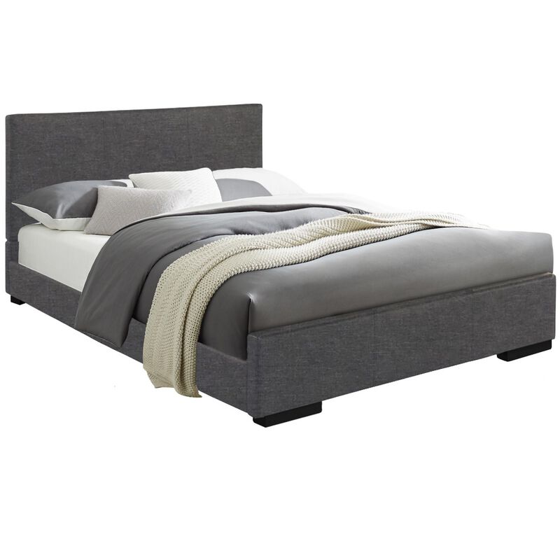 Durable Upholstered Bed &ndash; Polyester Blend with Wood Support Base image number 3
