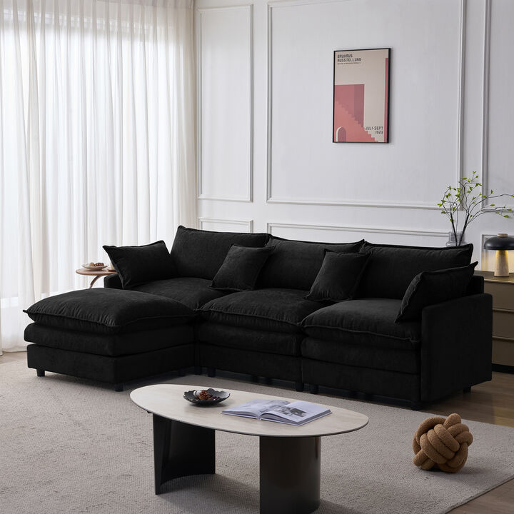 Jegfli Chenille Modular L-Shaped Sectional Sofa