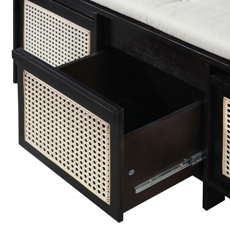 Seckbo Retro Button Tufted Upholstered Storage Bench image number 8