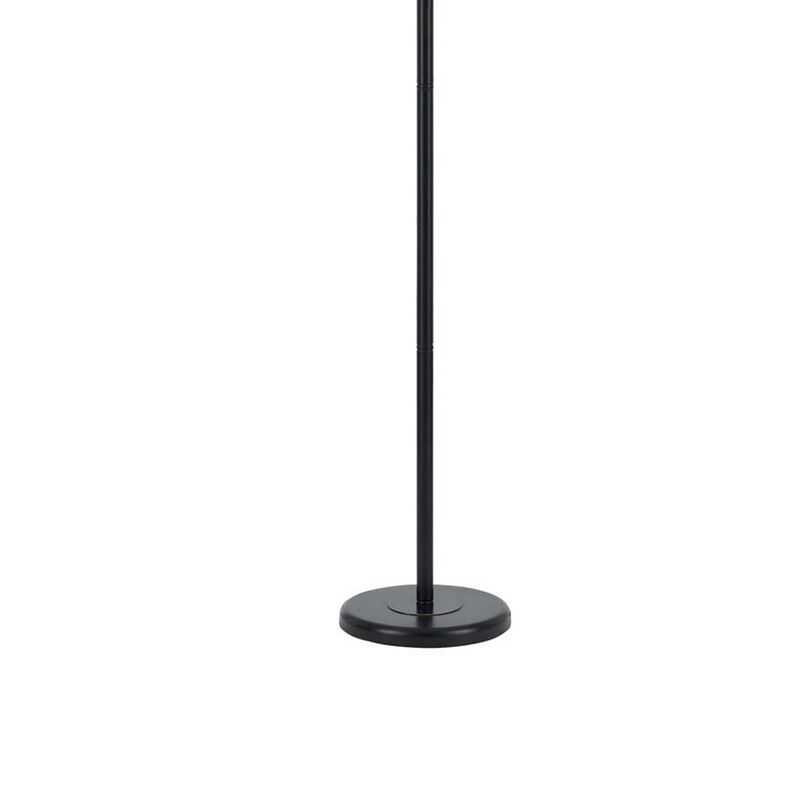 Metal Round 3 Way Torchiere Lamp with Frosted Shade, Dark Bronze and Gold-Benzara