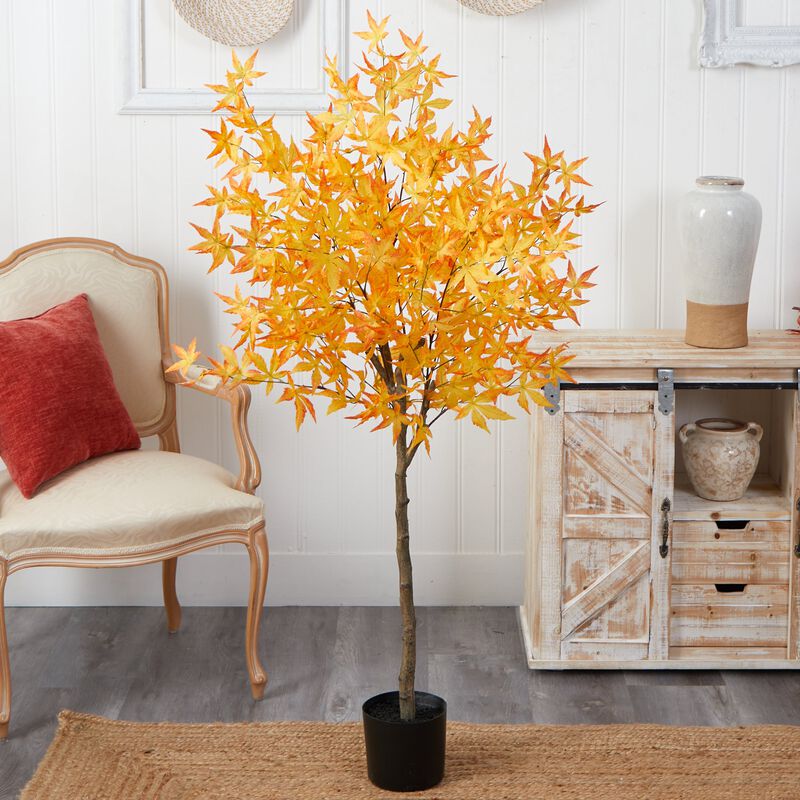 Hivvago 5 Feet Autumn Maple Artificial Tree