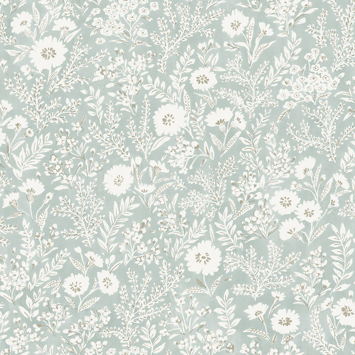 Agathon Seafoam Floral Wallpaper