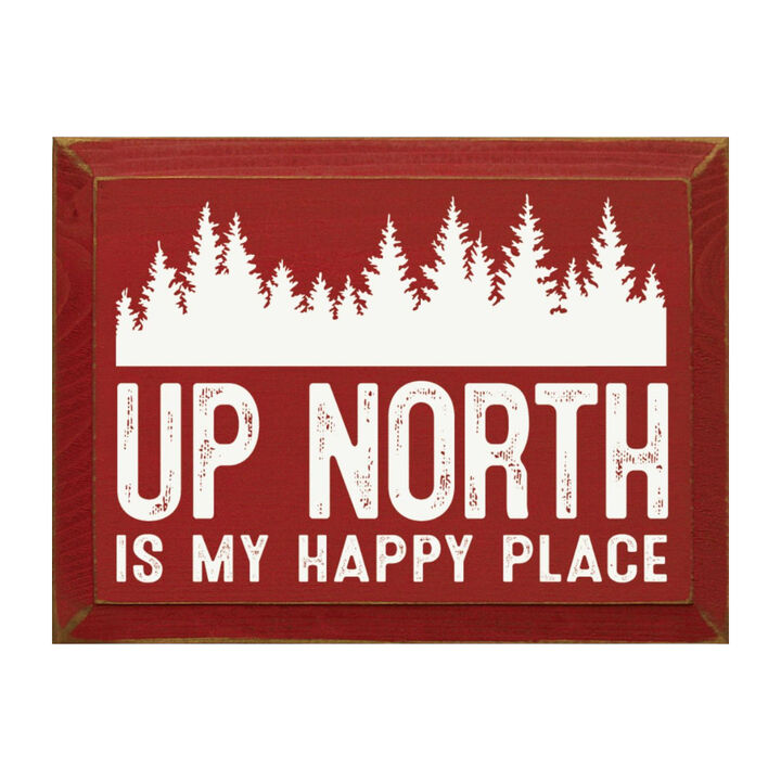 Up North Is My Happy Place Farmhouse Wood Wall Hanging Decor