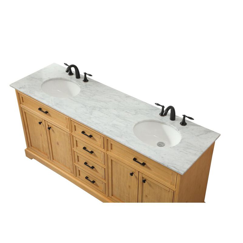 Elegant Kitchen and Bath 72 inch double bathroom vanity in natural wood