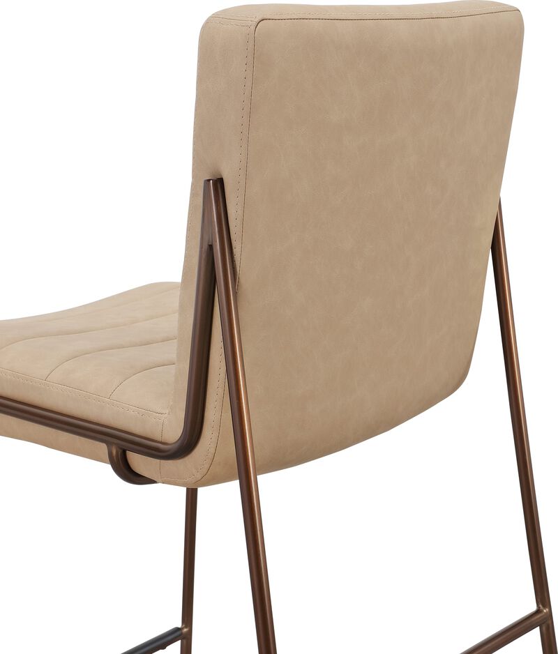 Madison Metal Frame Bar Stool in Honey Synthetic Leather