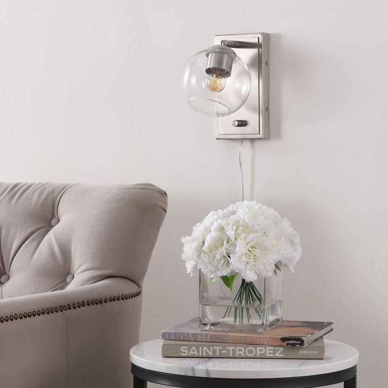 Hugo Minimalist Modern Plug In Or Hardwired Adjustable Iron LED Wall Sconce with Rotary Dimmer