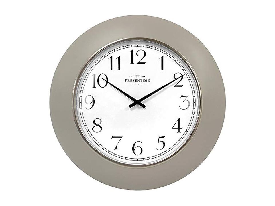 Classic Shatter Proof Convex Lens Morning Wall Clock 12 Inch Silver Modern