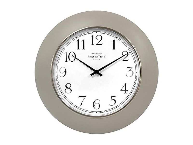 Classic Shatter Proof Convex Lens Morning Wall Clock 12 Inch Silver Modern image number 0