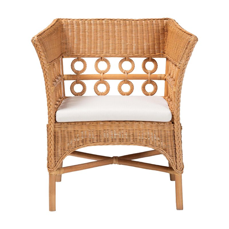 bali & pari Oxford Bohemian Light Honey Rattan Arm Chair
