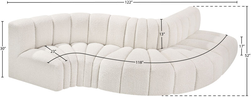 Meridian Furniture Arc Cream Boucle Fabric Modular Sofa image number 5
