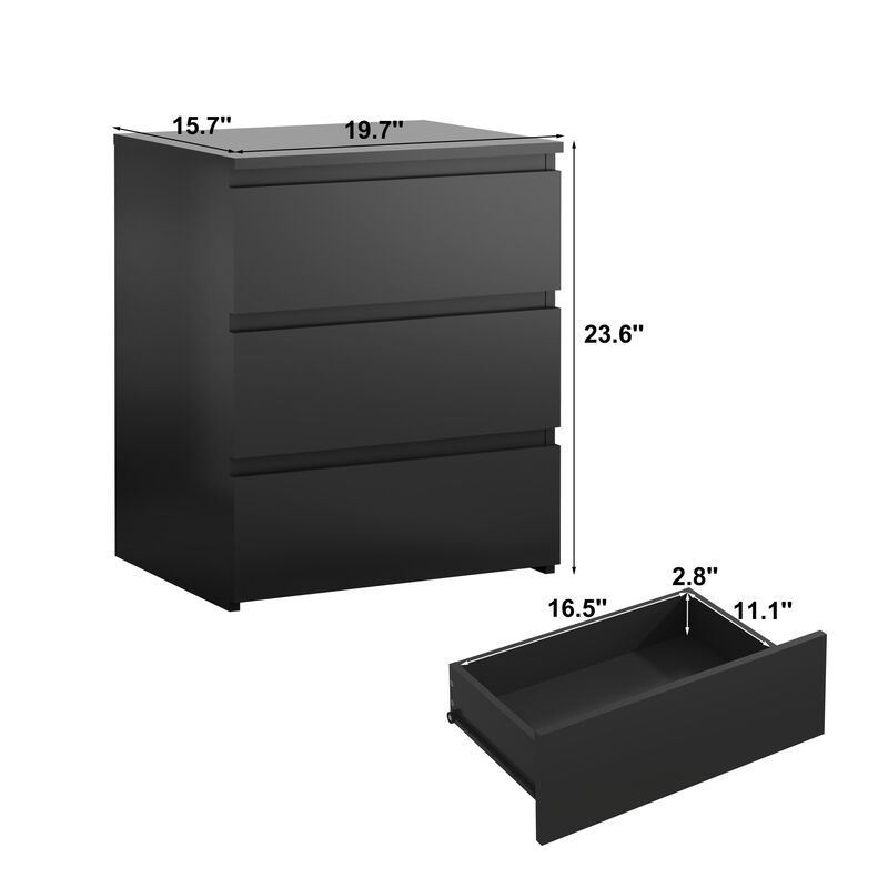 GOODSILO Set of 2 3-Drawer Multi-Functional Storage Units, Versatile Small Dressers, Nightstands, Side Tables, Chests of Drawers for Bedroom, Closet, Home Office, Entryway, Hallway image number 2