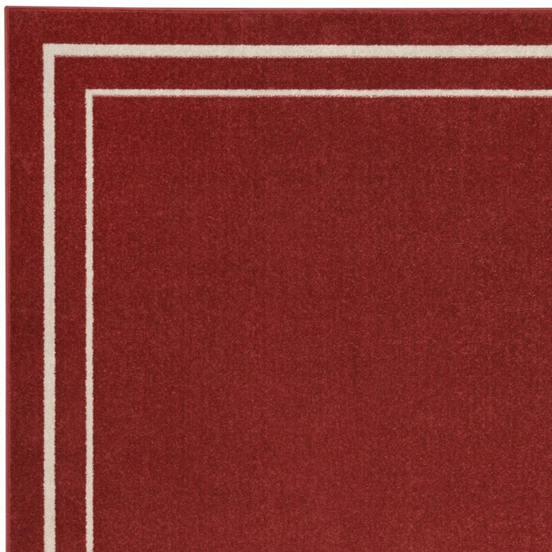 HomeRoots 5' X 7' Brick Red And Ivory Indoor Outdoor Area Rug image number 2